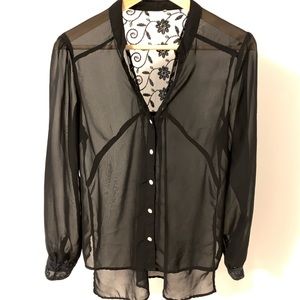 See Through Black Blouse